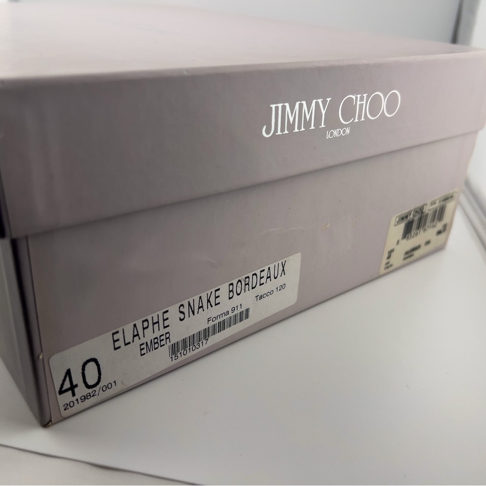 Stunning Jimmy Choo Bordeaux Python High Heel Pum… - image 8
